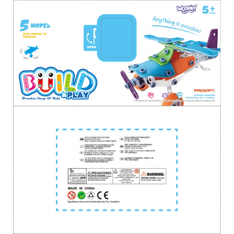 STEM konstruktoriaus rinkinys 5in1, statybinės transporto priemonės, WOOPIE