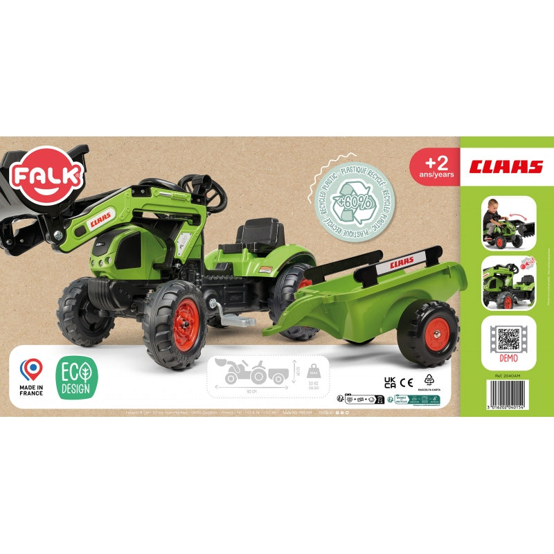 Minamas traktorius su priekaba ir kaušu, žalias, Flak