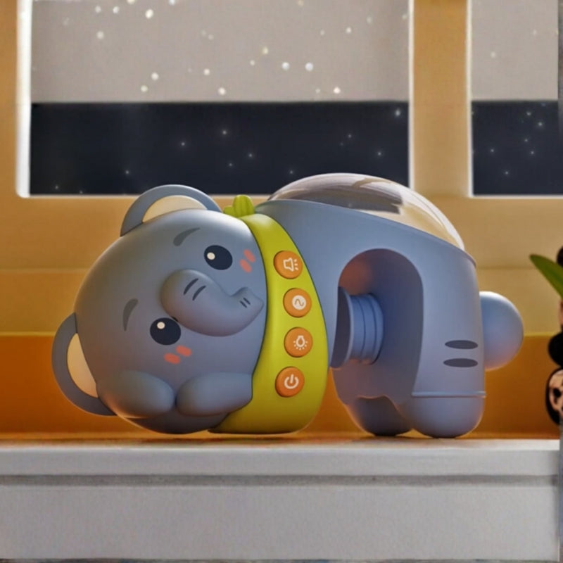 Žvaigždžių projektorius-naktinė lemputė su lopšinėmis „Dramblys“ WOOPIE BABY