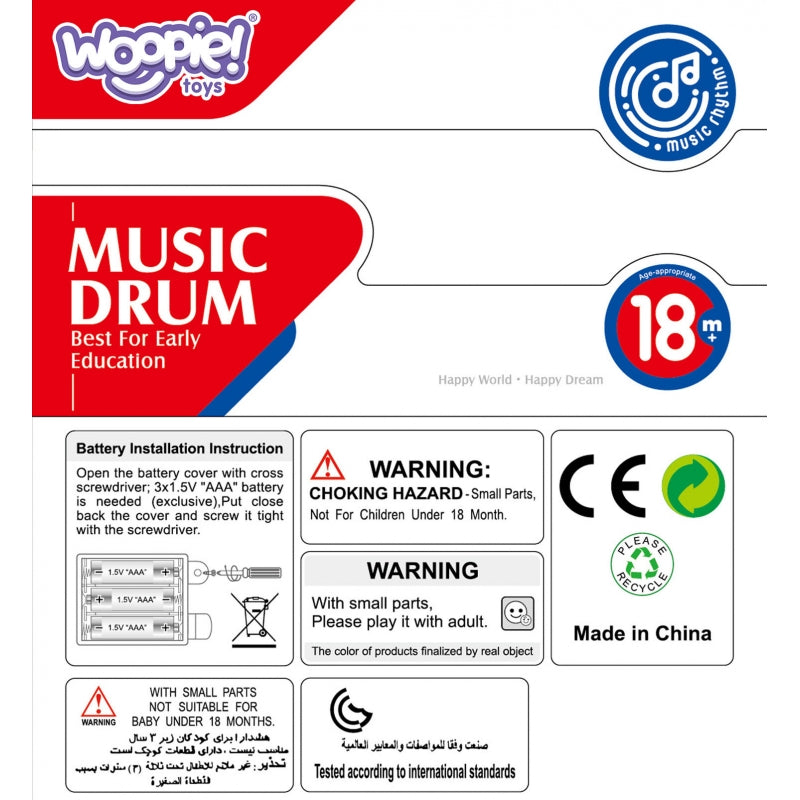 Muzikinis būgnelis su šviesa, WOOPIE