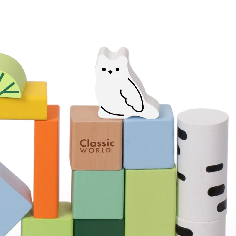 Medinių kaladėlių rinkinys “Miško pasaulis” 50 vnt. CLASSIC WORLD