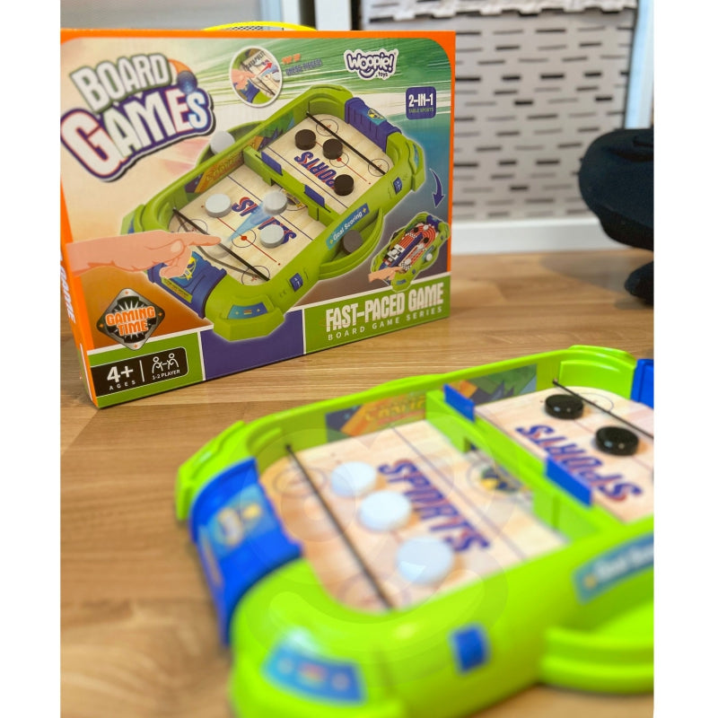 Arkadinis stalo mini ledo ritulio žaidimas 2in1, WOOPIE