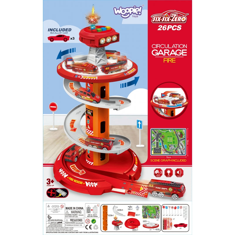 Didelė gaisrininkų automobilių aikštelė su garso efektais, Woopie
