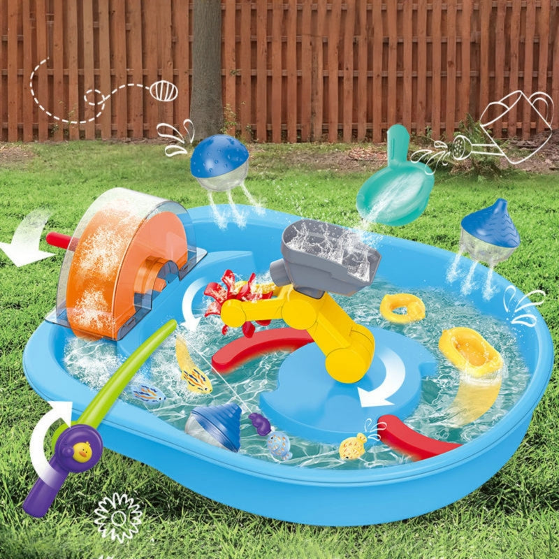 Vandens stalas vaikams su meškere ir priedais 2in1 14el., WOOPIE