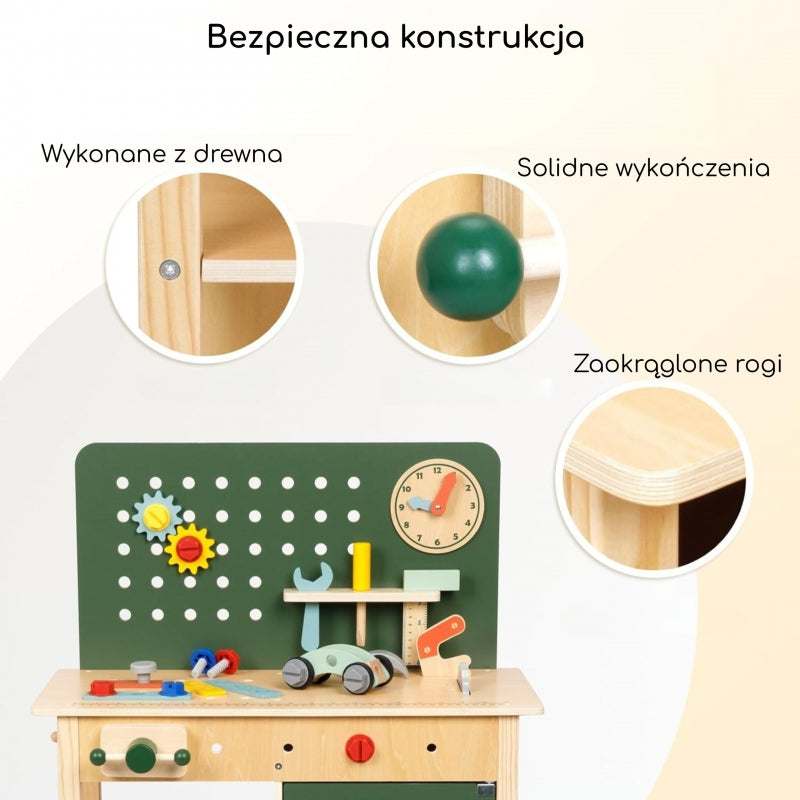 Medinės Montessori edukacinės dirbtuvės vaikams, Woopie GREEN
