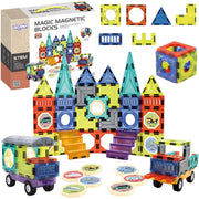 Magnetiniai 3D blokai vaikams su lipdukais 71 vnt. WOOPIE