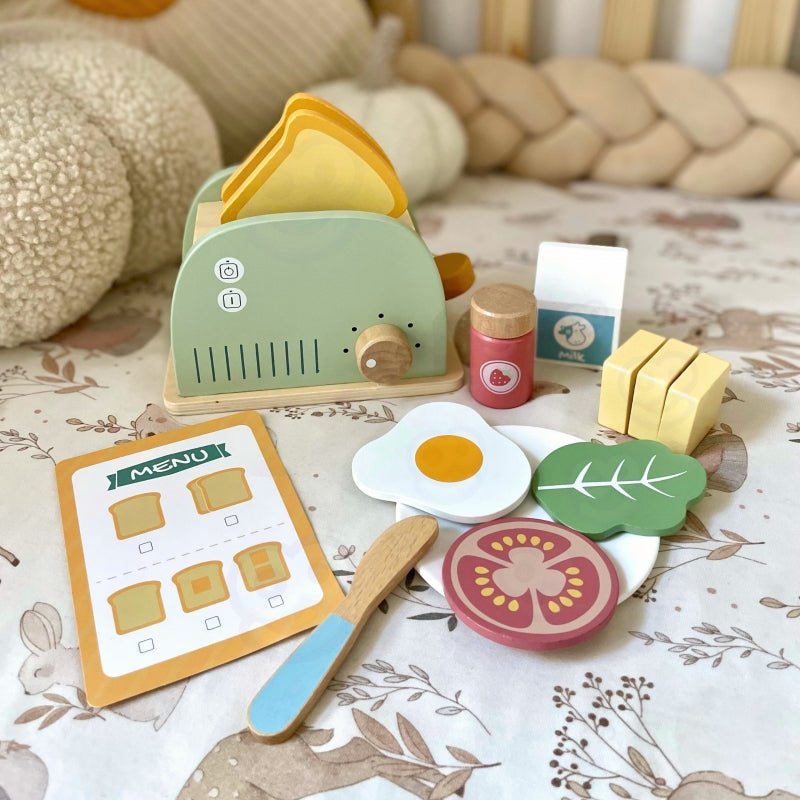 Medinis skrudintuvas su priedais, 14 dalių, FSC, WOOPIE GREEN