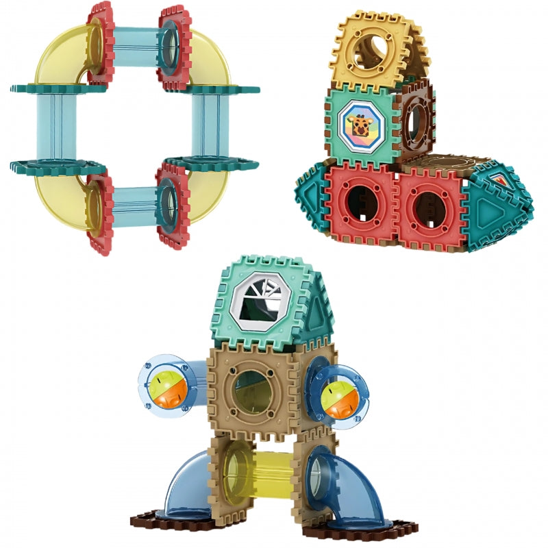 Magnetinis 3D konstruktorius vaikams „Kamuoliukų trasa“ 228 vnt., WOOPIE