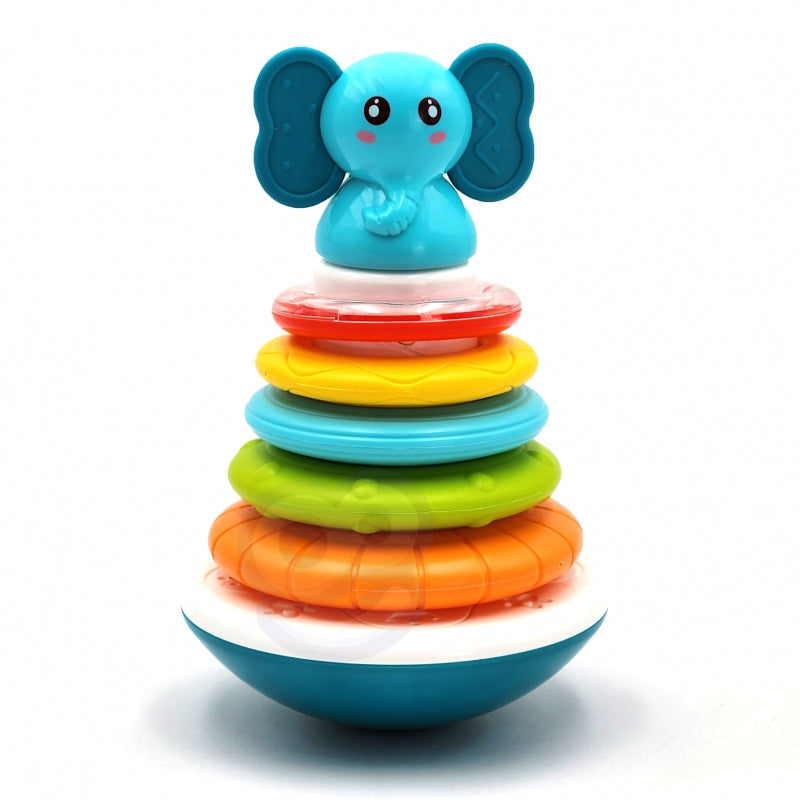 Interaktyvus piramidės formos bokštas su šviesos ir garso efektais, WOOPIE, drambliukas