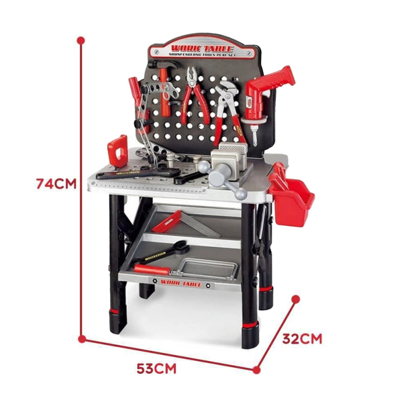 Didelis meistro darbastalis su įrankiais vaikams 50 vnt. WOOPIE
