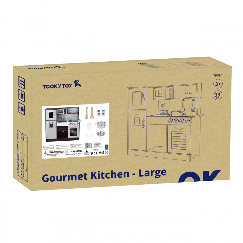 Medinė moderni virtuvė vaikams su priedais, TOOKY TOY