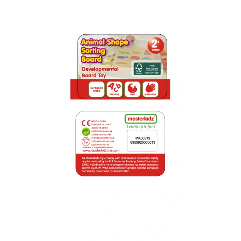 Medinė Montessori gyvūnų dėlionė MASTERKIDZ
