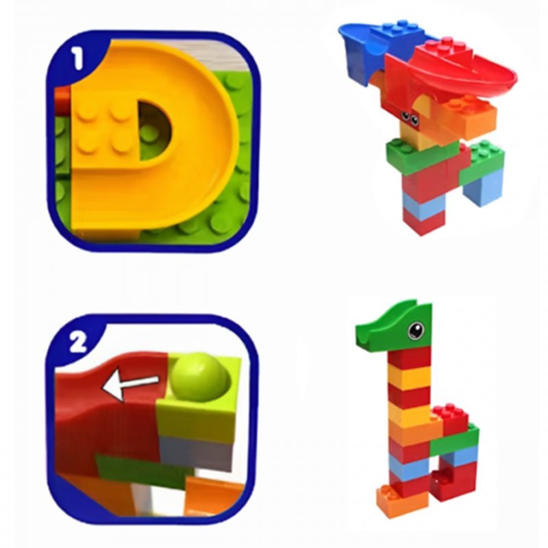 Kamuoliukų trasos kaladėlių rinkinys 340 el, WOOPIE