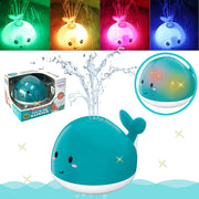 Vonios žaislas su šviesos efektais, banginis, mėlynas, WOOPIE