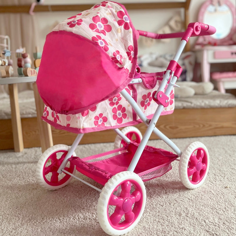Lėlių vežimėlis su reguliuojama rankena, WOOPIE