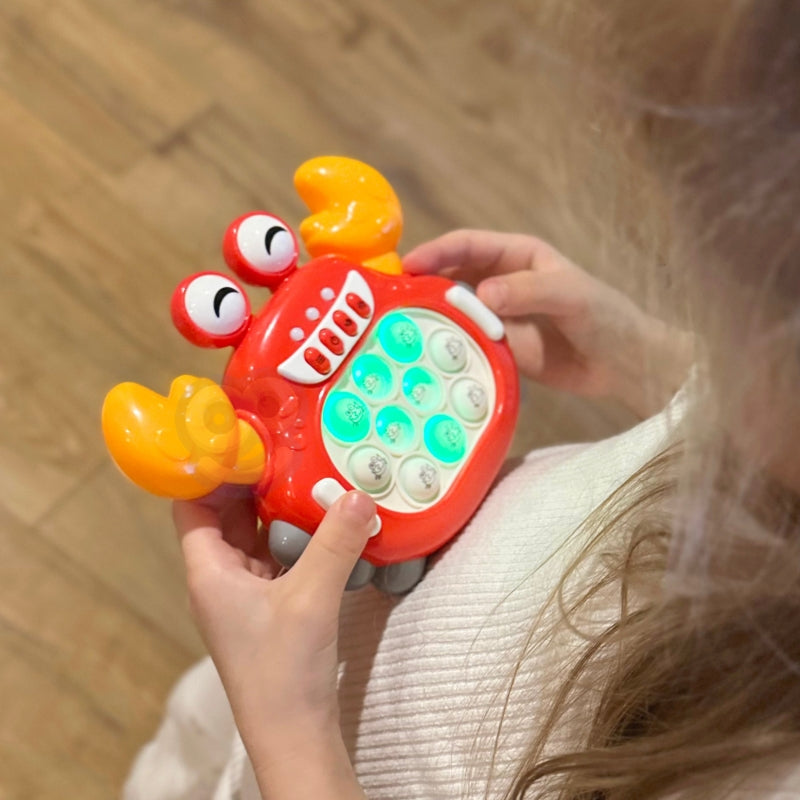 Elektroninė konsolė vaikams POP IT krabas, raudonas, WOOPIE