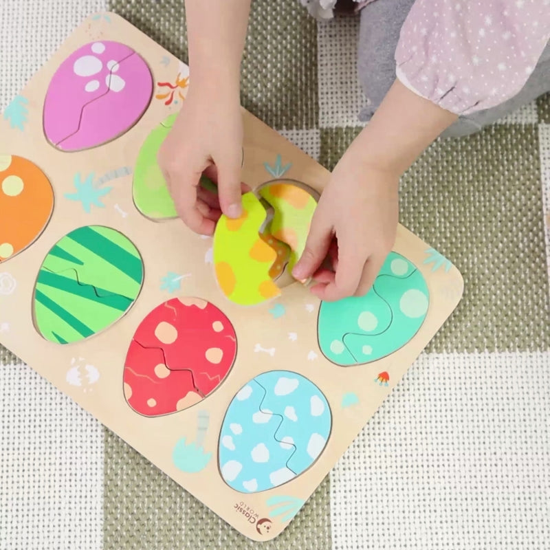 Medinė dėlionė vaikams „Dinozaurų kiaušiniai“