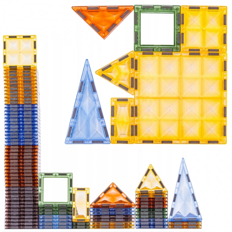 Šviečiančių magnetinių 3D blokų rinkinys „Dinozaurų parkas“ 124 vnt., WOOPIE