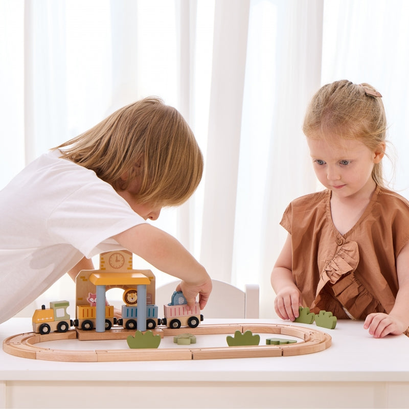 Medinio geležinkelio rinkinys vaikams 30 el., Viga PolarB