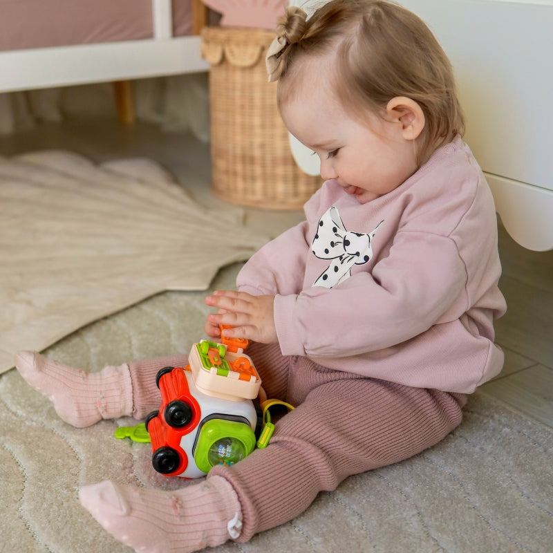 Montessori manipuliacinis automobilis katinas, oranžinis, Woopie Baby