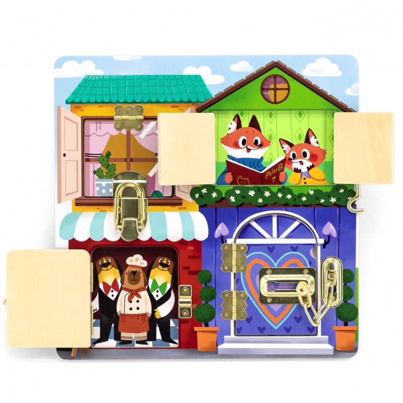 Medinė edukacinė lenta „Užrakink namus“, Viga