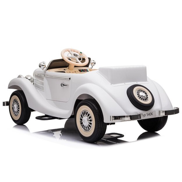 Vienvietis elektromobilis vaikams Retro Mercedes Benz 540K 4x4 - A200, baltas