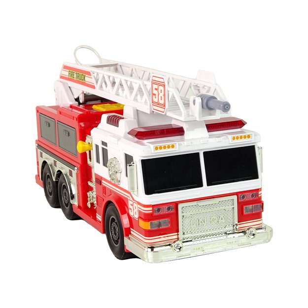 Ugniagesių gelbėtojų automobilis su garso efektais, raudonas