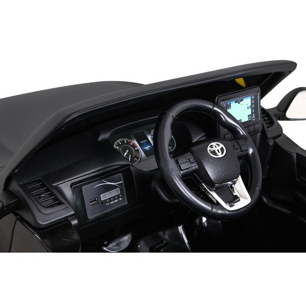 Dvivietis elektromobilis vaikams Toyota Hilux, juodas