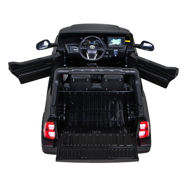 Dvivietis elektromobilis vaikams Toyota Hilux, juodas