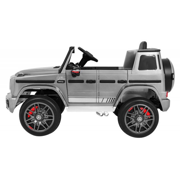 Vienvietis elektromobilis Mercedes AMG G63, sidabrinis lakuotas