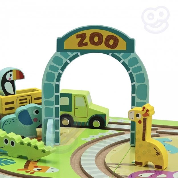 Medinė traukinių trasa lentoje „Zoo“, Tooky Toy