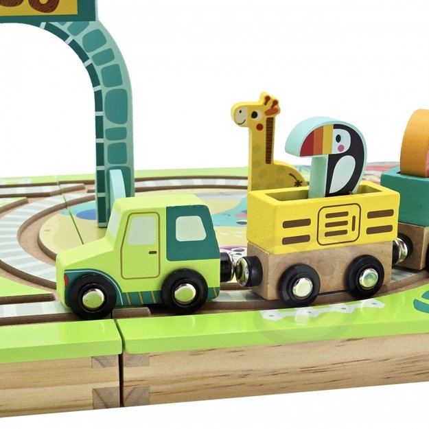 Medinė traukinių trasa lentoje „Zoo“, Tooky Toy