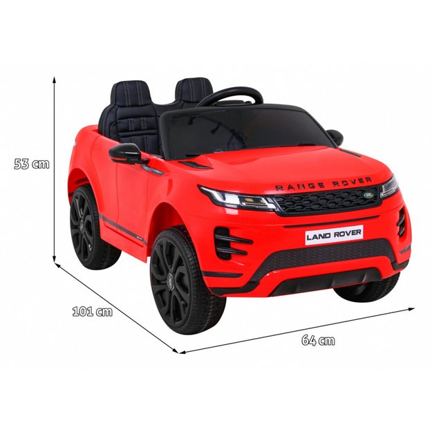 Vienvietis elektromobilis Range Rover Evoque, raudonas
