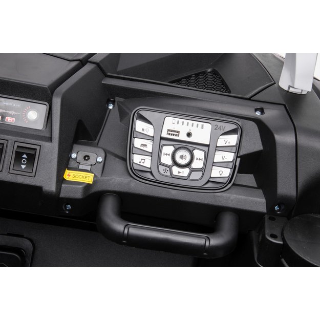 Galingas dvivietis elektromobilis vaikams UTV-2000 Strong A032, baltas