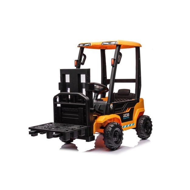 Vienvietis elektrinis šakinis krautuvas vaikams JCB, geltonas