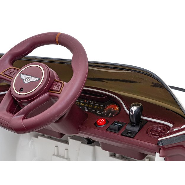Vienvietis elektromobilis Bentley Bacalar, baltas