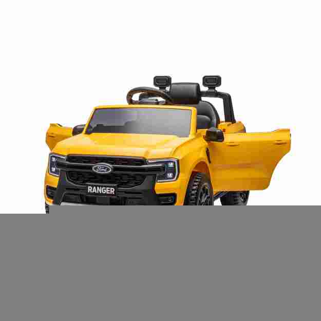 Vienvietis elektrinis džipas vaikams Ford Ranger LIFT, geltonas