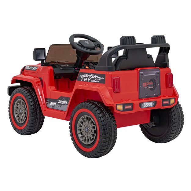 Vienvietis elektrinis visureigis vaikams Off Road MOUNTAIN, raudonas