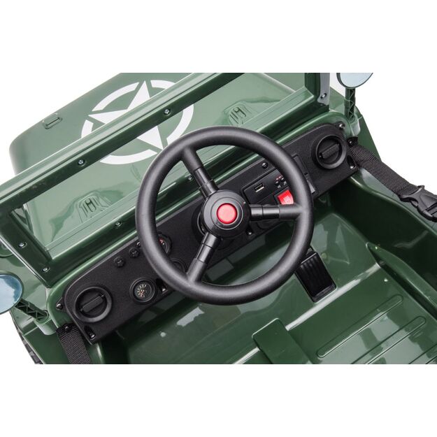 Vienvietis elektromobilis džipas JH-103 4x4, žalias