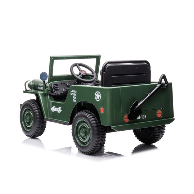 Vienvietis elektromobilis džipas JH-103 4x4, žalias