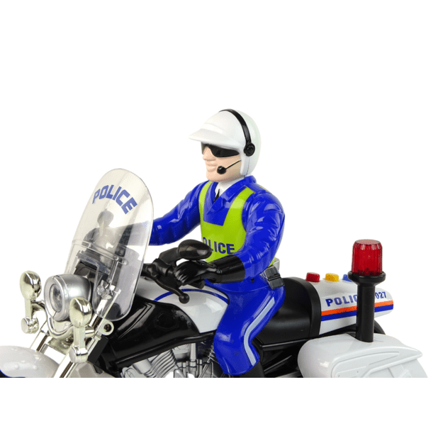 Policijos motociklas su šviesos ir garso efektais