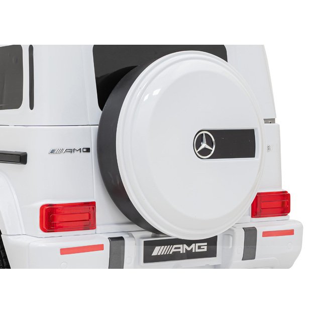 Vienvietis elektrinis džipas vaikams Mercedes AMG G63, baltas