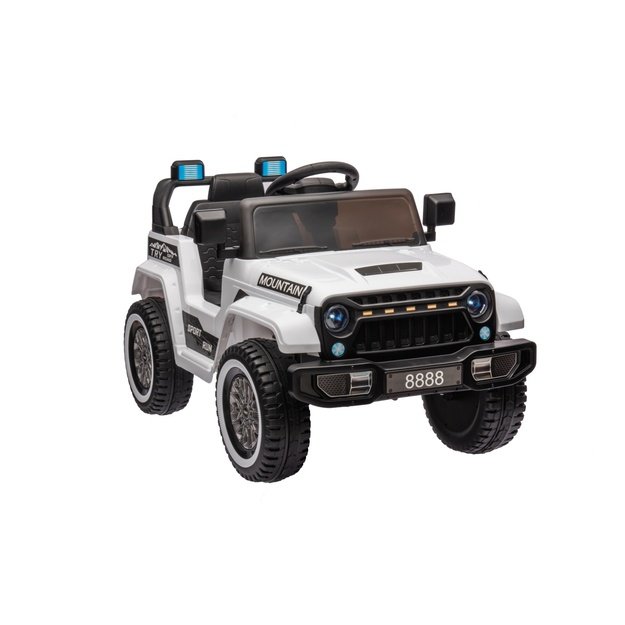 Vienvietis elektrinis visureigis vaikams Off Road MOUNTAIN, baltas