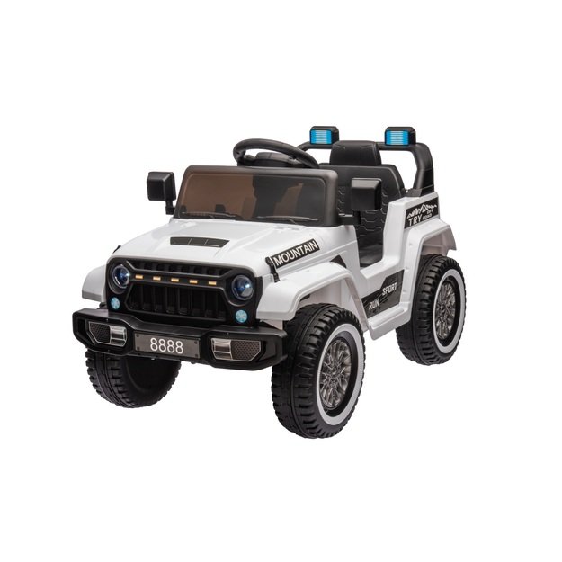 Vienvietis elektrinis visureigis vaikams Off Road MOUNTAIN, baltas