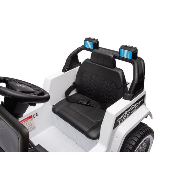 Vienvietis elektrinis visureigis vaikams Off Road MOUNTAIN, baltas