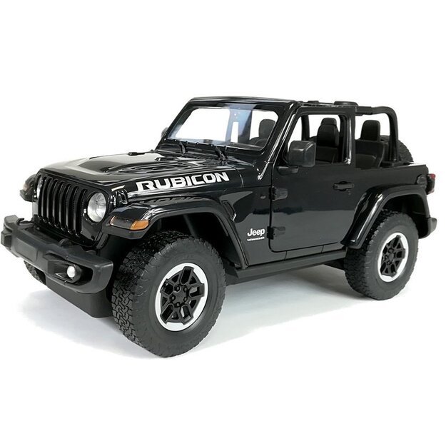 Nuotoliniu būdu valdomas Jeep Wrangler Rubicon visureigis 1:14, juodas