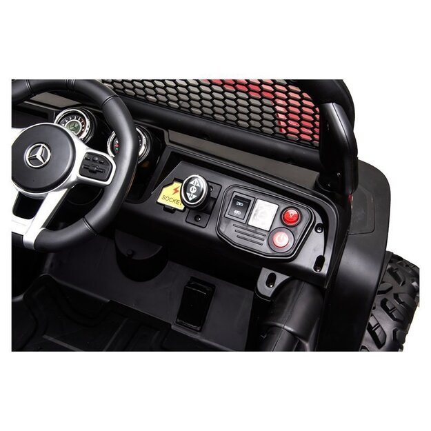 Vaikiškas vienvietis elektromobilis Mercedes Benz Unimog S, juodas