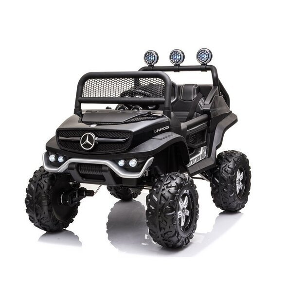 Vaikiškas vienvietis elektromobilis Mercedes Benz Unimog S, juodas