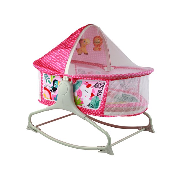 Daugiafunkcinė lovytė 2in1, rožinė 7