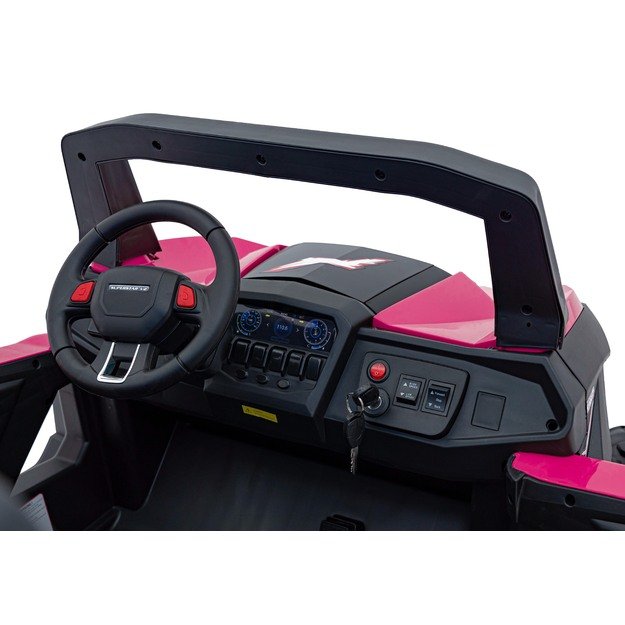 Dvivietis elektromobilis 4x4 bagis SuperStar Buggy, rožinis